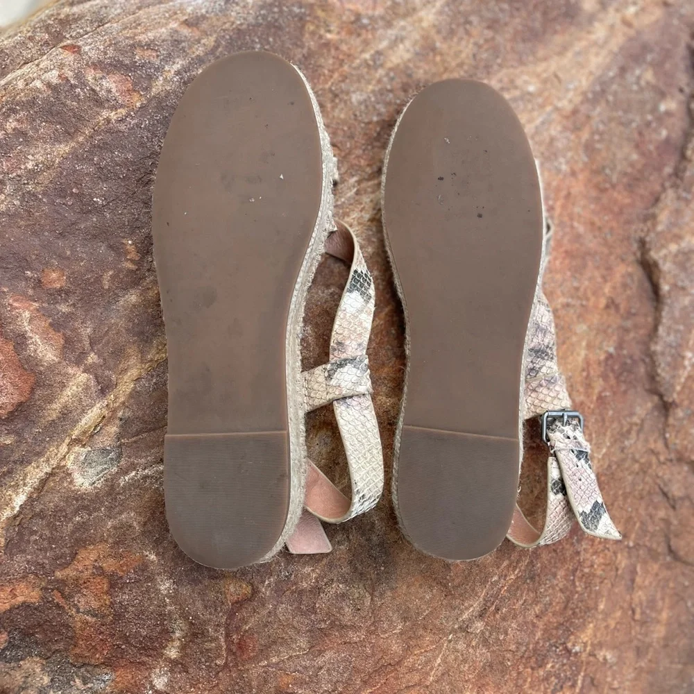 Madewell “Malia” Espadrille Sandal in Snake Embossed Leather